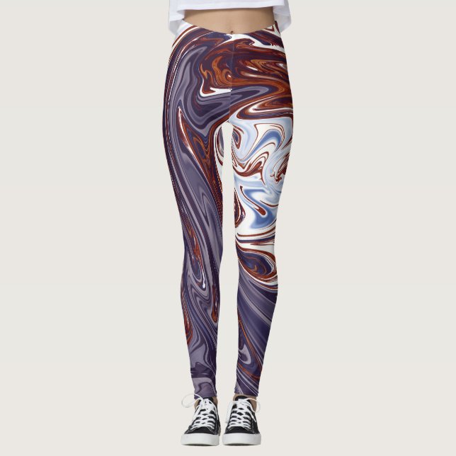Legging Ondas monstruosas | Melhor pintura de abstrato (Frente)