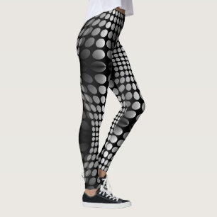 Legging Ondas Pontilhadas - Papel de parede preto e branco