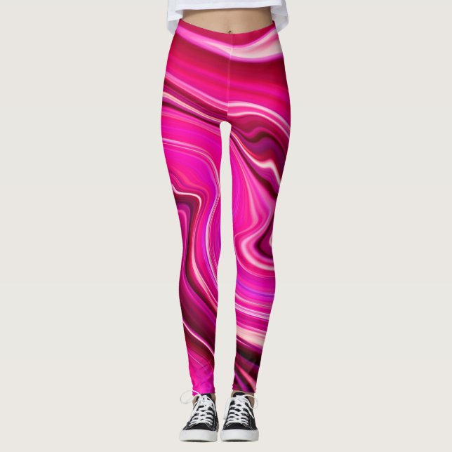 Legging Ondas rosa e roxa (Frente)
