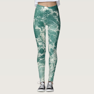 Legging Ondas Verdes Azuis