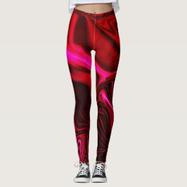 Legging ondulações cor-de-rosa sobre rosa avermelhado, lig