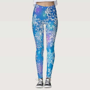 Legging Oodles de Snowflakes em Fundo Divertido