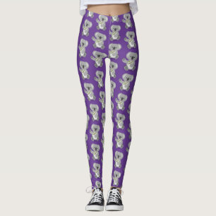 Legging Óptica de desenho animado, feliz e bonito
