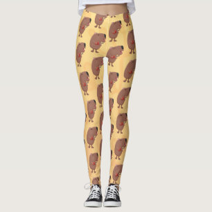 Legging Óptica desenho animado de capybara ukulele