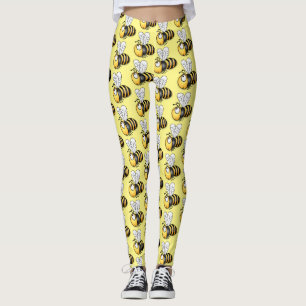 Legging Óptica ilustração do desenho animado das abelha