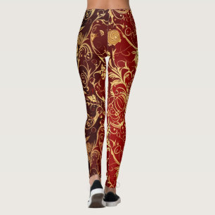 Legging Opulência de Yuletide: Segmentos de Ouro do Natal