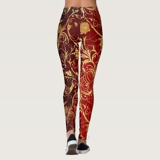 Legging Opulência de Yuletide: Segmentos de Ouro do Natal (Verso)