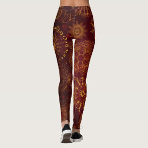 Legging Opulência de Yuletide: Segmentos de Ouro do Natal