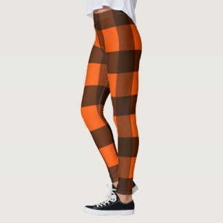 Legging Orange and Black Guingham