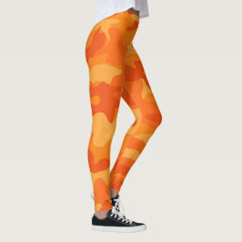 Legging Orange Camo Caiu Colorida Halloween Divertida Com