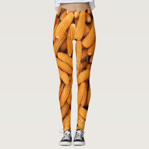 Legging Orange Corn Cob: Colheita de Fundo Agrícola