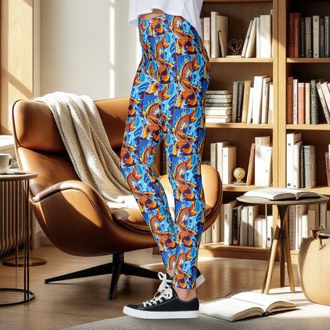 Legging Orange Koi Fish Blue (Criador carregado)