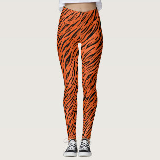Legging Orange Tiger Streifen Druck