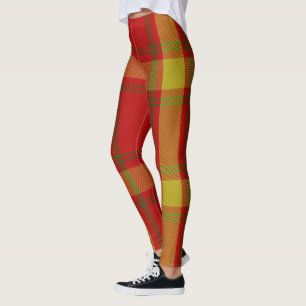 Legging Orange Yellow Tartan Natal
