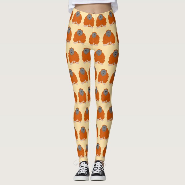 Legging Orangutan Design You Choose Background Colour (Frente)