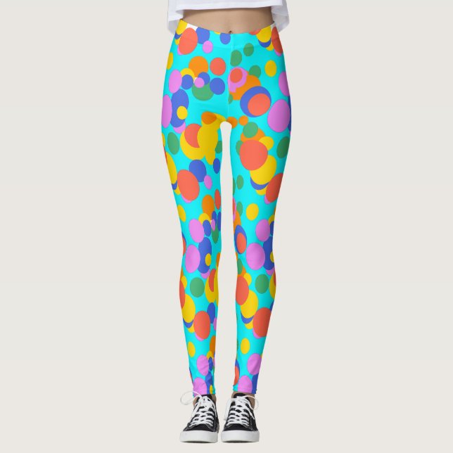 Legging Órbita Reproduzível: Círculos Abstrato (Frente)