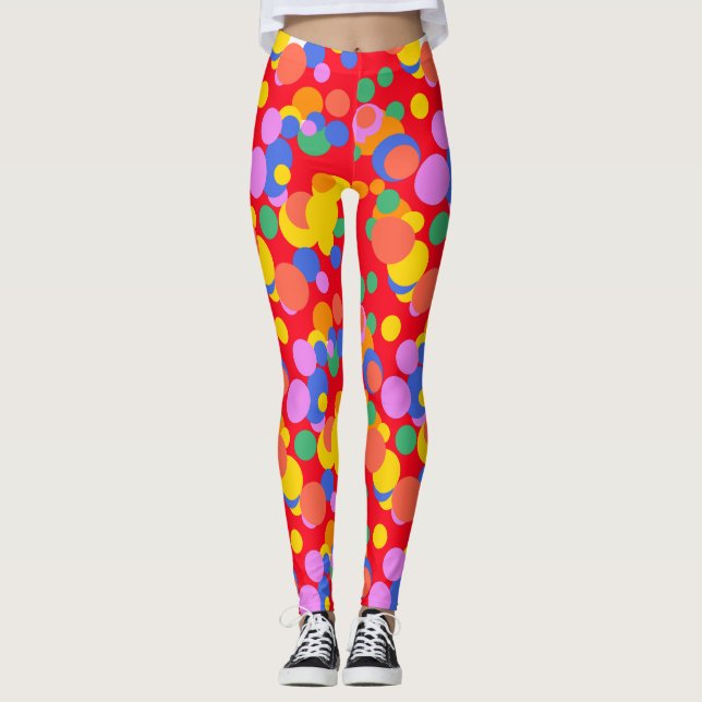 Legging Órbita Reproduzível: Círculos Abstrato (Frente)