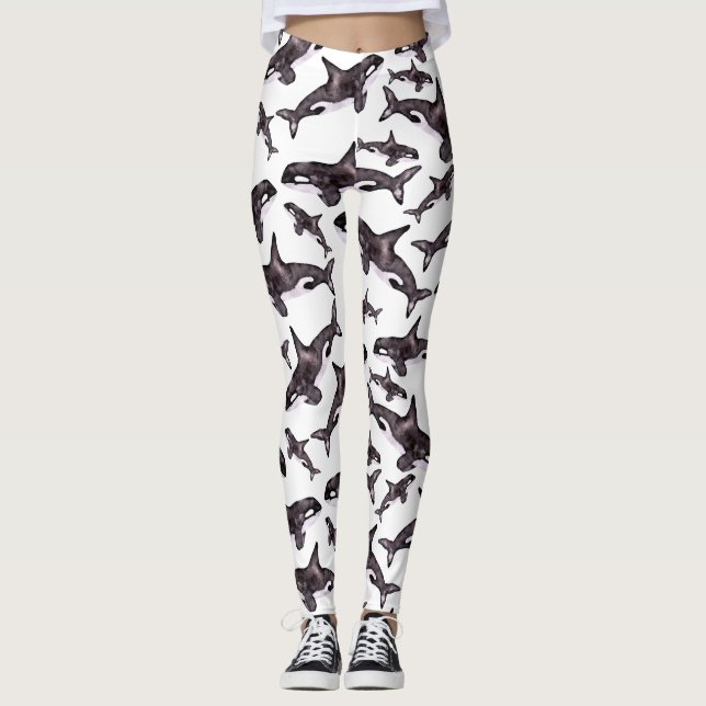 Legging Orca da aguarela (Frente)