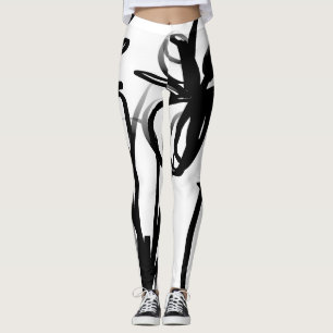 Legging Orchid Blanc: Abstrato branco e preto