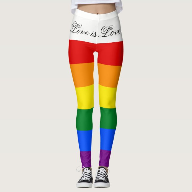 Legging Orgulho gay da lésbica da bandeira LGBT do (Frente)