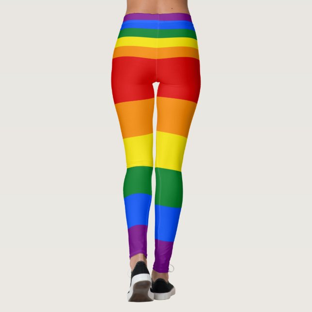 Legging Orgulho gay da lésbica da bandeira LGBT do (Verso)