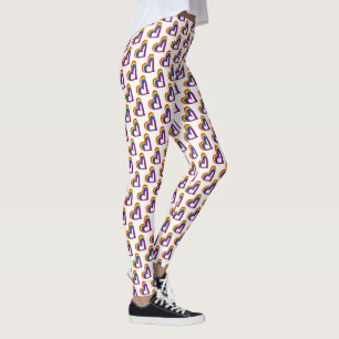 Legging Orgulho gay de Padrão de Corações do Sinalizado
