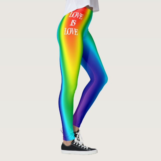 Legging Orgulho gay Love é Love Rainbow Personalvens (Direita)