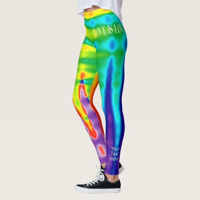 Legging Orgulho gay personalizado Rainbow Love is Love (Esquerda)