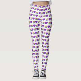 Legging Orgulho gay Purple Heart Rainbow Weding Cake Love