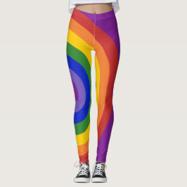 Legging Orgulho LGBT do Rainbow Bullseye assimétrico