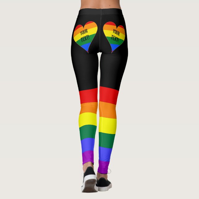 Legging Orgulho LGBT Personalizado do Arco-Íris (Verso)