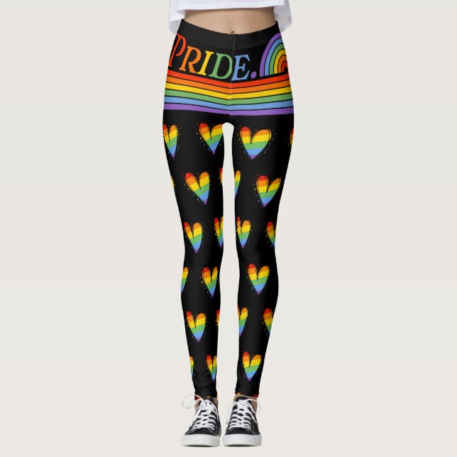 Legging Orgulho Mês do Rainbow LGBTQ Love (Frente)