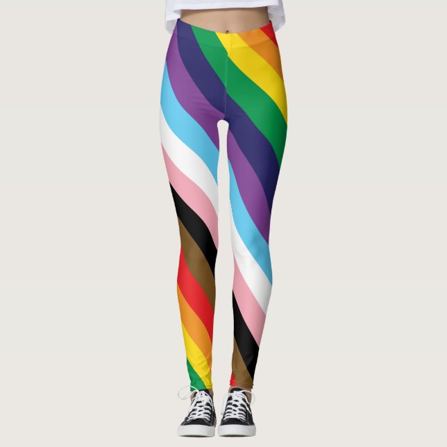 Legging Orgulho Progressivo Arco-Íris LGBTQ+ (Frente)