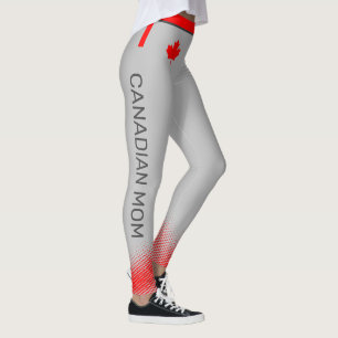 Legging Orgulhosa MOM canadense com Folha Vermelha de Mape