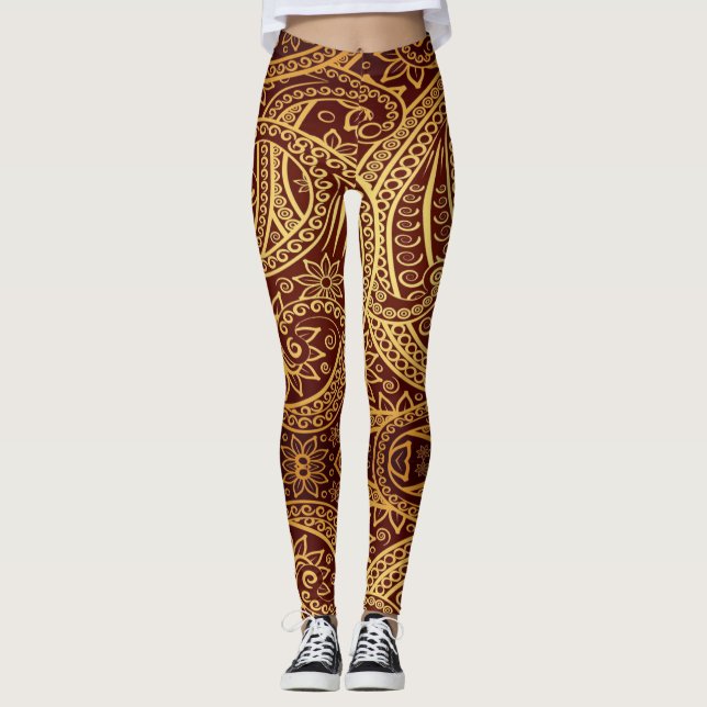 Legging Oriental alfaia - Power yoga Ir (Frente)