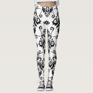 Legging Oriental Black & White: Textura clássica