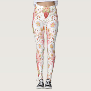 Legging Oriental Flair: Damask Peacock Paisley