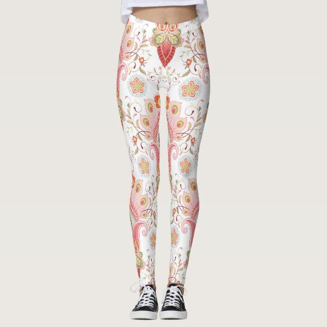 Legging Oriental Flair: Damask Peacock Paisley (Frente)