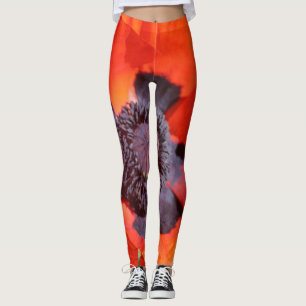 Legging Oriental Poppy Flower