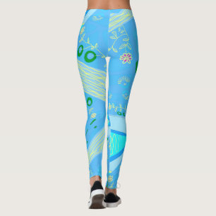 Legging Origami Chintz (L) Azul Amarelo Verde 2