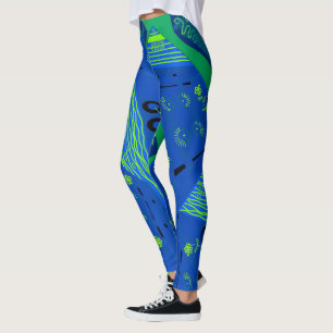 Legging Origami Chintz (L) Azul Verde