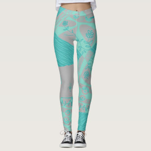 Legging Origami Chintz (L) Cinzas Azuis Dusty
