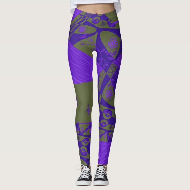 Legging Origami Chintz (L) Indigo Purple Green (Frente)