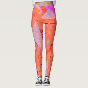 Legging Origami Chintz (L) Laranja Lilac Magenta