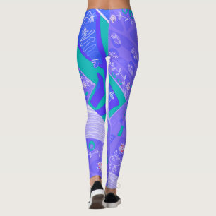 Legging Origami Chintz (L) Lavanda White Spearmint