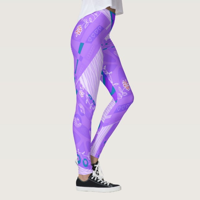 Legging Origami Chintz (L) Lilac White Teal (Direita)