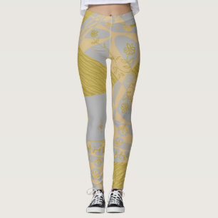 Legging Origami Chintz (L) Prata Dourada empoeirada