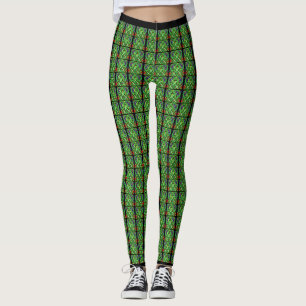 Legging Ornamentado - Irlandês Celtic Knot - Padrão Verde 