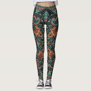 Legging Ornamentado Paisley Bandana: Pescoço da Seda.