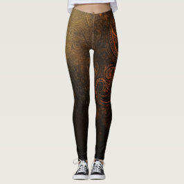 Legging 🖤 Ornamental Dark Gold Pattern - Luxurious & Intr